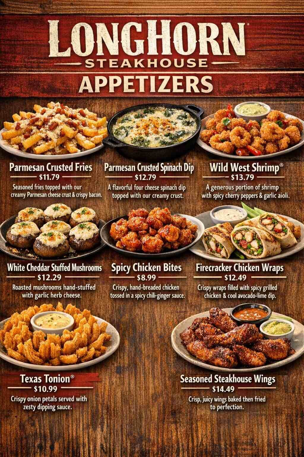 Longhorn Steakhouse Appetizers Menu