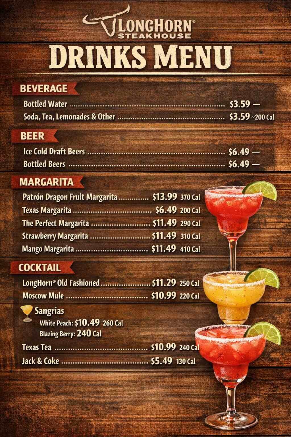 Longhorn Steakhouse Drinks Menu